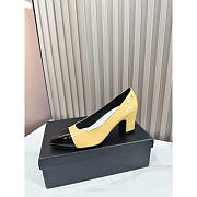 Chanel Pumps Patent Calfskin Yellow & Black 5cm - 2