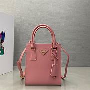 Prada Saffiano Leather Handbag Pink 19x17x6cm - 1