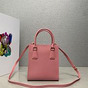 Prada Saffiano Leather Handbag Pink 19x17x6cm - 5