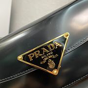 Prada Brushed Leather Shoulder Bag Black 24x11x4cm - 6