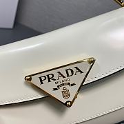 Prada Brushed Leather Shoulder Bag White 24x11x4cm - 6