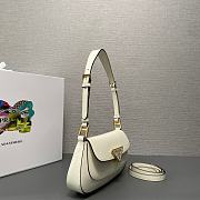 Prada Brushed Leather Shoulder Bag White 24x11x4cm - 5