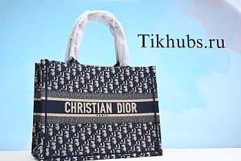 Dior Medium Book Tote Blue Oblique 36cm