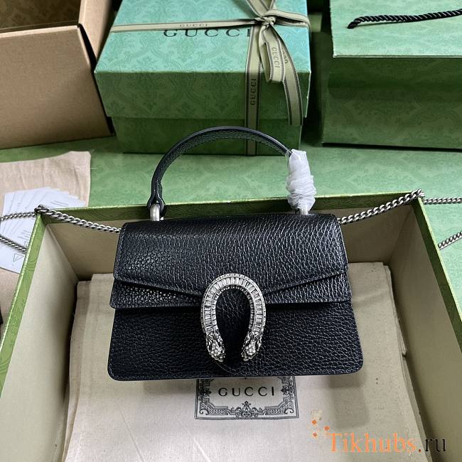 Gucci Dionysus Mini Top Handle Bag Black 18x12x6cm - 1