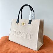 Versace La Medusa Canvas Large Tote Bag Beige 40x16x29cm - 5