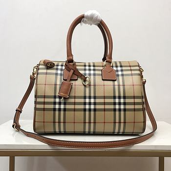 Burberry Check Medium Bowling Bag Archive Beige 30 x 15 x 21cm