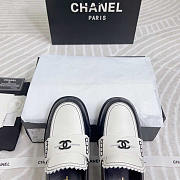 Chanel Loafers Calfskin White, Black & Beige - 5