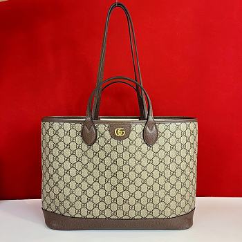 Gucci Ophidia Medium Tote Bag Beige Brown 38.5x28.5x15cm