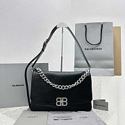 Balenciaga Women's BB Soft Large Flap Bag Calfskin Black 24x36x4cm - 1