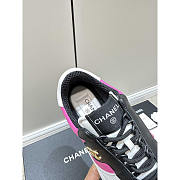 Chanel Sneakers Lambskin Suede Calfskin Dark Pink, Gray & Black - 3