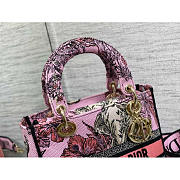 Dior Medium Lady D-Lite Bag Pink Multicolor Toile de Jouy 24cm - 5