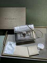 BVLGARI Serpenti Forever Crossbody Bag Silver 20 x 15 x 4.5 cm - 1