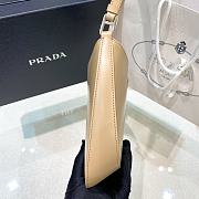 Prada Cleo Brushed Leather Shoulder Bag Beige 27x21x5cm - 3