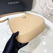 Prada Cleo Brushed Leather Shoulder Bag Beige 27x21x5cm - 4