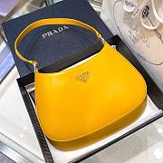 Prada Cleo Brushed Leather Shoulder Bag Yellow 27x21x5cm - 1