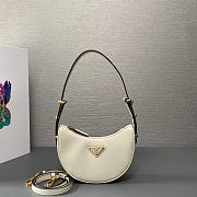 Prada Arqué Leather Mini Shoulder Bag White 18x16x5cm - 1