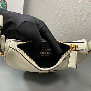 Prada Arqué Leather Mini Shoulder Bag White 18x16x5cm - 6