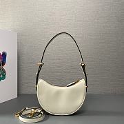 Prada Arqué Leather Mini Shoulder Bag White 18x16x5cm - 3