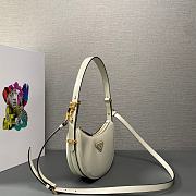 Prada Arqué Leather Mini Shoulder Bag White 18x16x5cm - 2