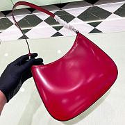 Prada Cleo Brushed Leather Shoulder Bag Red 27x21x5cm - 4