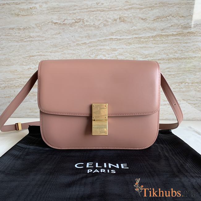 Celine Calfskin Classic Box Crossbody Bag Pink 24x7x18cm - 1