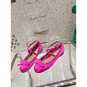 Valentino Rockstud Satin Ballerinas With Tone-On-Tone Studs Pink - 2