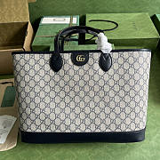 Gucci Ophidia Medium Tote Bag Beige Blue 38.5x28.5x15cm - 1