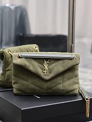 YSL Small Puffer Toy Suede Shoulder Bag Green 29x17x11cm - 1