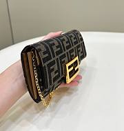 Fendi Continental With Chain Brown Fabric Wallet 19x9x1cm - 2