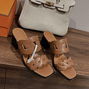 Hermes Gaby 60 Sandals Brown 6cm - 1