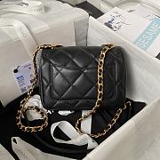 Chanel Mini Flap Crossbody Bag Lambskin Black 13x17x6cm - 5