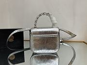 Versace La Medusa Mini Leather Shoulder Bag Silver 16x6x12cm - 4