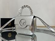 Versace La Medusa Mini Leather Shoulder Bag Silver 16x6x12cm - 2