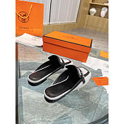 Hermes Groupie Mules Black And White - 3