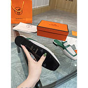 Hermes Groupie Mules Green And White - 5