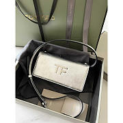 Tom Ford Mini Metallic Leather Shoulder Bag Silver 18x9x3cm - 1