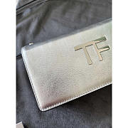 Tom Ford Mini Metallic Leather Shoulder Bag Silver 18x9x3cm - 2