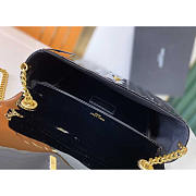 YSL Black Vicky Monogram Shoulder Bag Patent Leather 25x22.5x6.5cm - 6