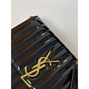 YSL Black Vicky Monogram Shoulder Bag Patent Leather 25x22.5x6.5cm - 2