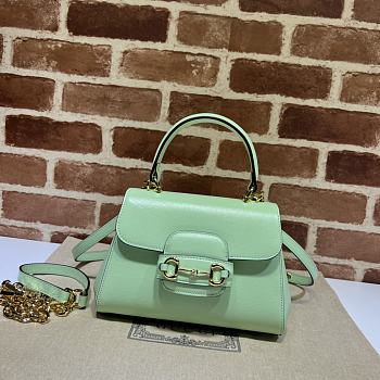 Gucci Horsebit 1955 Mini Top Handle Bag Green 22x16x10.5cm