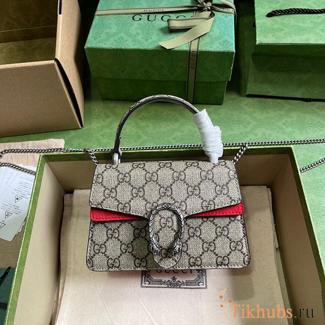 Gucci Dionysus Mini Top Handle Bag Red Beige 18x12x6cm - 1