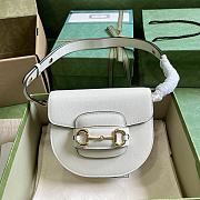 Gucci Horsebit 1955 Mini Rounded Bag White 18x17x6.5cm - 1