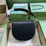 Gucci Horsebit 1955 Mini Rounded Bag Black 18x17x6.5cm - 3