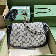 Gucci Blondie Shoulder Bag Blue Beige 28x16x4cm - 4