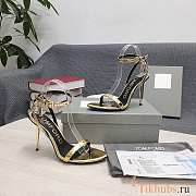 Tom Ford Padlock Yellow Leather Sandals Heels 10.5cm - 1