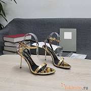 Tom Ford Padlock Yellow Leather Sandals Heels 10.5cm - 6