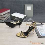 Tom Ford Padlock Yellow Leather Sandals Heels 10.5cm - 4