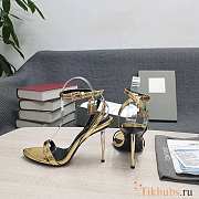 Tom Ford Padlock Yellow Leather Sandals Heels 10.5cm - 3