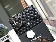 Chanel Flap Bag Jumbo Black Lambskin Silver Hardware 30cm - 1