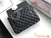 Chanel Flap Bag Jumbo Black Lambskin Silver Hardware 30cm - 6